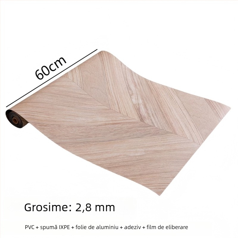 Autocolant perete din PVC, imitatie lemn, 1 foaie, rezistent la apă și umezeală, stil minimalist modern