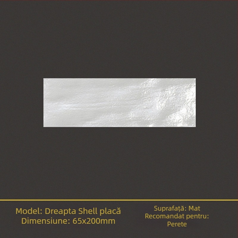 Faianță glazurată Shell brick, suprafață mată, antiderapantă, potrivită pentru baie și bucătărie, model monocrom