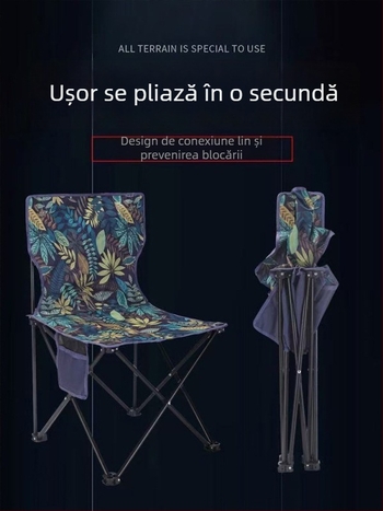 Scaun pliabil exterior portabil, cadru metalic, personalizabil