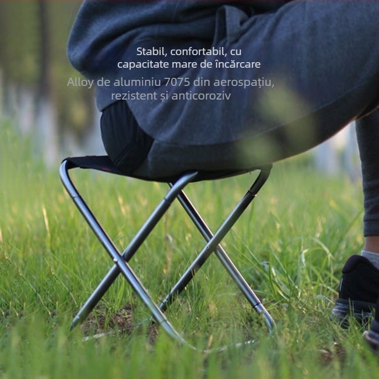 Taburet pliabil din aliaj de aluminiu, scaun de camping portabil, gata pentru etichetare privată