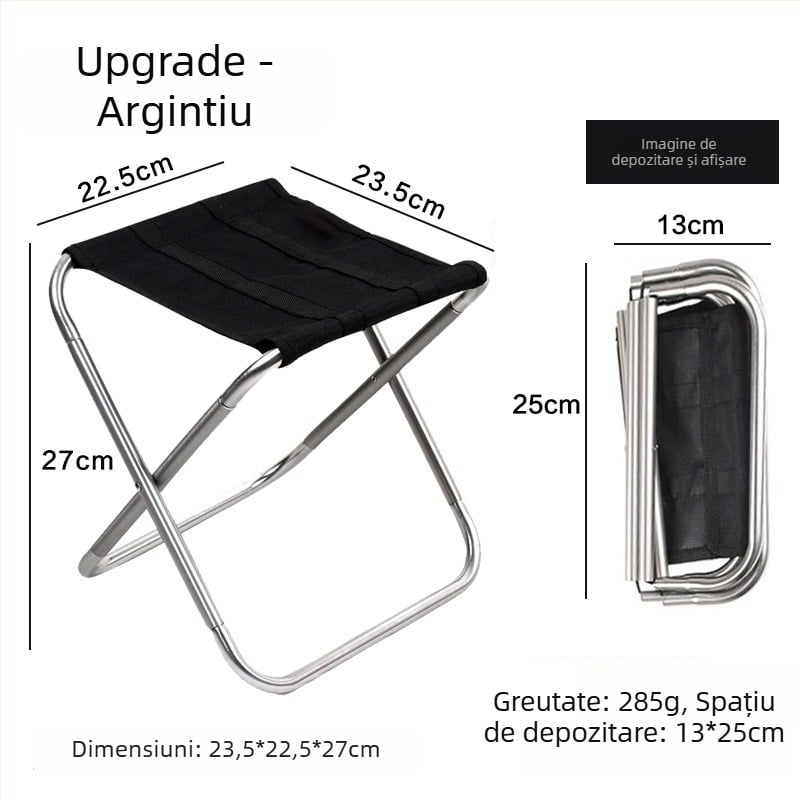 Taburet pliabil din aliaj de aluminiu, scaun de camping portabil, gata pentru etichetare privată