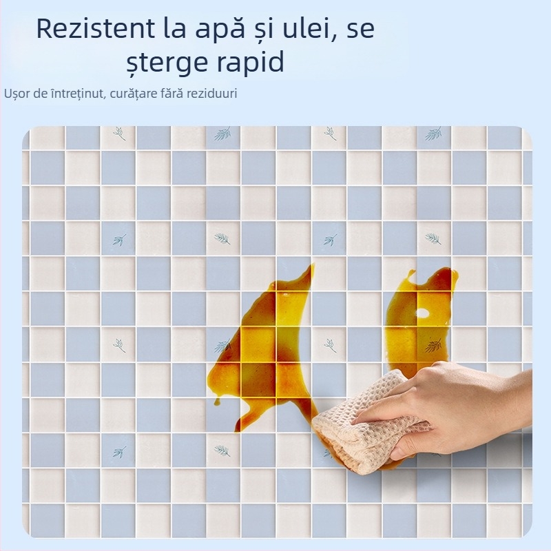 Sticker de perete PVC pentru bucătărie - Autoadeziv, Waterproof, Rezistent la apă, Umiditate, Ulei - Grosime 8 silk