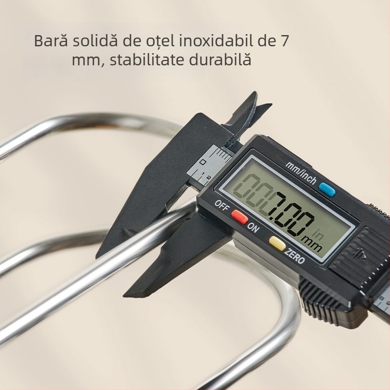 Suport pentru prosoape din oțel inoxidabil cu ventuză, cu două brațe, pentru baie – montaj fără găuri