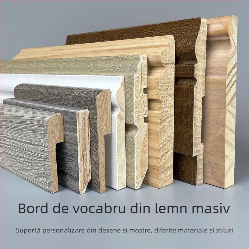 Profil din lemn masiv pentru plintă și colț, model Skin, origine Guangzhou, brand Emperor, stil plat, modern minimalist, lux ușor