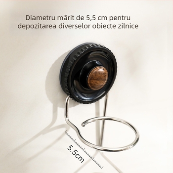 Raft de perete cu ventuză din oțel inoxidabil, fără găuri, pentru aparat de ras electric și pieptene, montaj rotativ