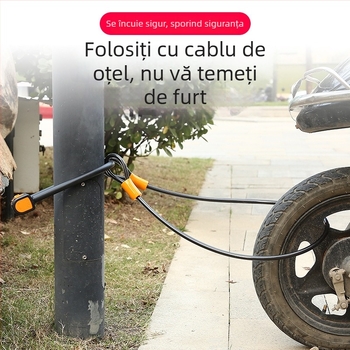 Lacăt în formă de U pentru bicicletă, JcSp Jianshi, model U-lock, cablu din oțel, 1,6 kg, stil modern simplu