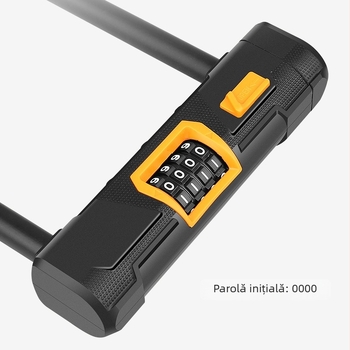 Lacăt în formă de U pentru bicicletă, JcSp Jianshi, model U-lock, cablu din oțel, 1,6 kg, stil modern simplu