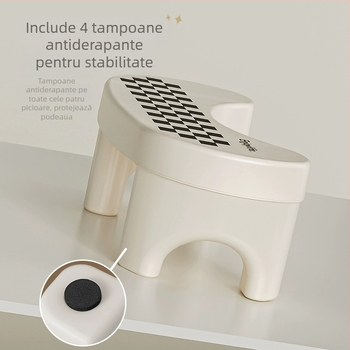 Scăunel de toaletă din plastic, Friendly, nepliabil, pentru uz casnic, fabricat în Taizhou