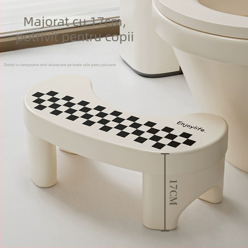 Scăunel de toaletă din plastic, Friendly, nepliabil, pentru uz casnic, fabricat în Taizhou