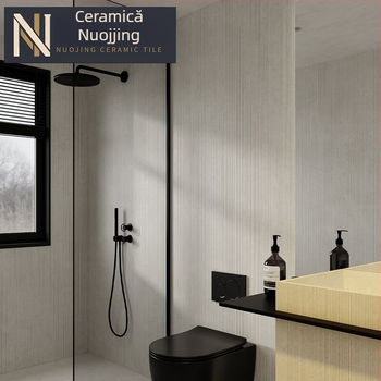 Placă ceramică de interior pentru perete, model canelat, finisaj mat, antialunecare, stil modern minimalist, imitatie de plăci antice, pentru living