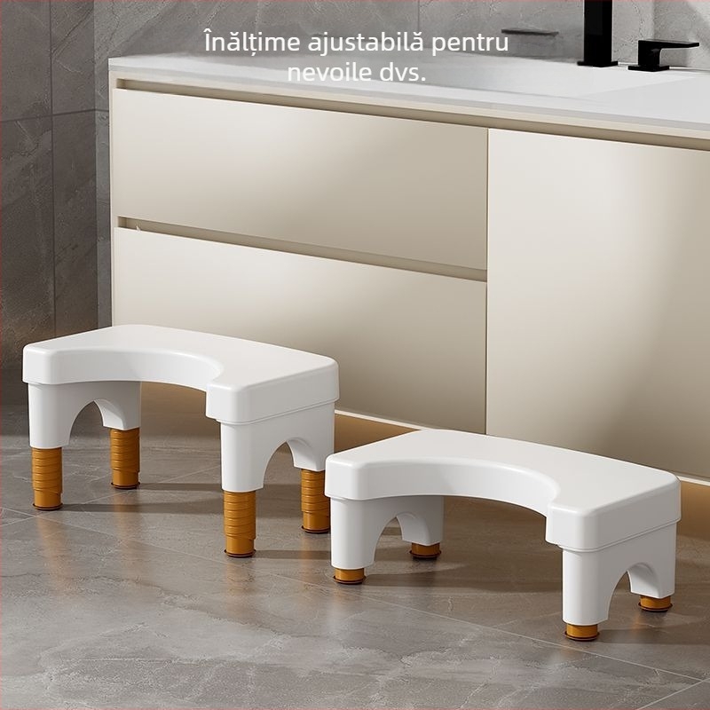 Scaun de toaletă reglabil pentru picior, Material PP, Non-pliabil, Marca: Altul