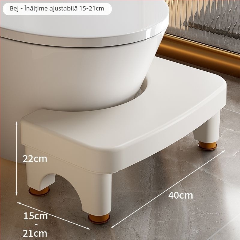 Scaun de toaletă reglabil pentru picior, Material PP, Non-pliabil, Marca: Altul