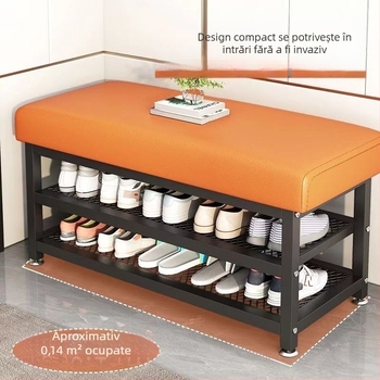 Bancă mobilă pentru pantofi din țesătură Oxford, cu șezut integrat