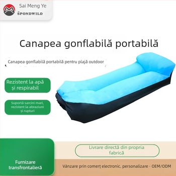 Canapea gonflabilă portabilă pentru exterior — Saimenye, 750 g, capacitate 200 kg, Poliester, pat gonflabil