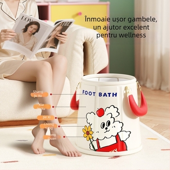 Găleată Cartoon pentru înmuierea picioarelor, pliabilă, temperatură constantă, din nylon