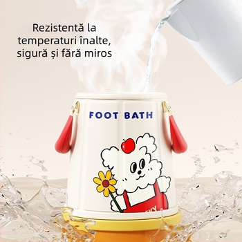 Găleată Cartoon pentru înmuierea picioarelor, pliabilă, temperatură constantă, din nylon