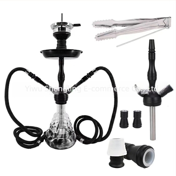 Narghilea din aliaj de aluminiu cu clemă silicon pentru furtun și mâner – set complet pentru uz KTV/bar (6 buc., imprimare logo disponibil)