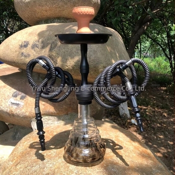 Narghilea din aliaj de aluminiu cu clemă silicon pentru furtun și mâner – set complet pentru uz KTV/bar (6 buc., imprimare logo disponibil)