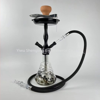 Narghilea din aliaj de aluminiu cu clemă silicon pentru furtun și mâner – set complet pentru uz KTV/bar (6 buc., imprimare logo disponibil)