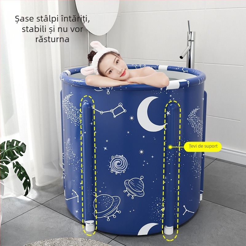 Găleată de baie pliabilă din nylon pentru adulți – utilizare casnică