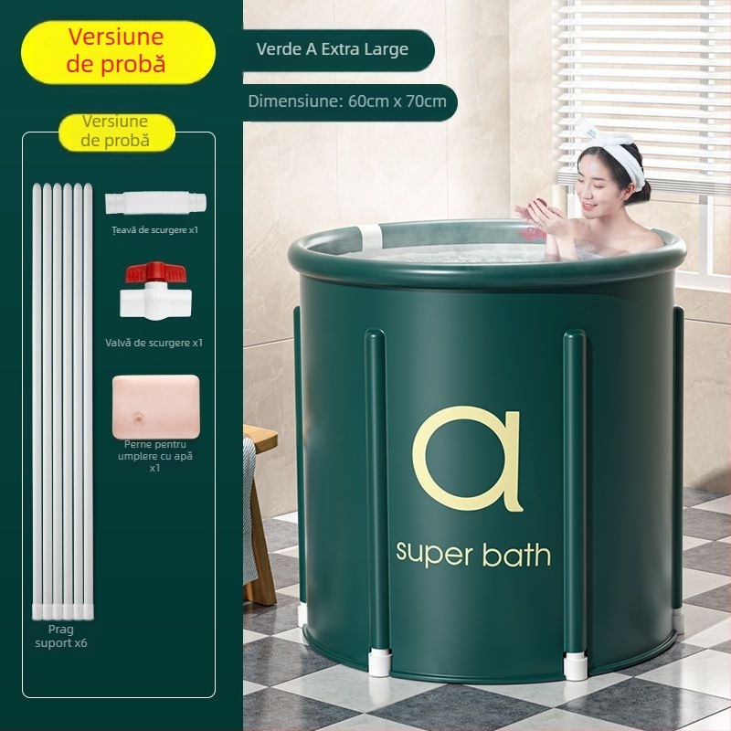 Găleată de baie pliabilă din nylon pentru adulți – utilizare casnică