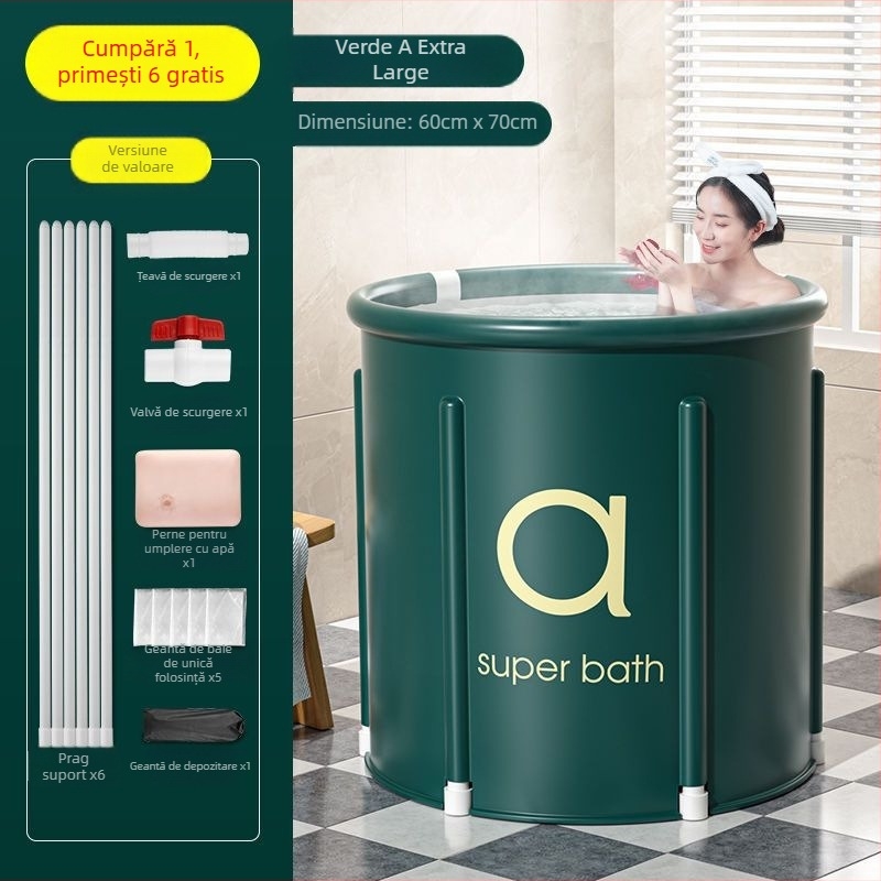 Găleată de baie pliabilă din nylon pentru adulți – utilizare casnică