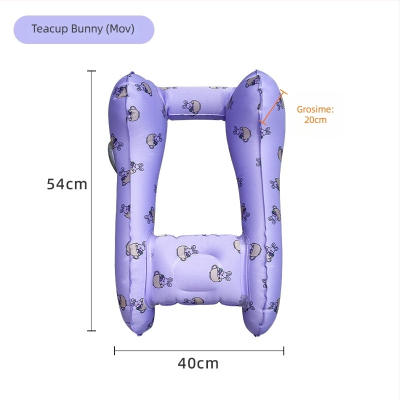 Pernă de cap auto pentru copii - pernă pneumatică portabilă, material TPU, potrivită pentru toate anotimpurile, stil drăguț, potrivire universală