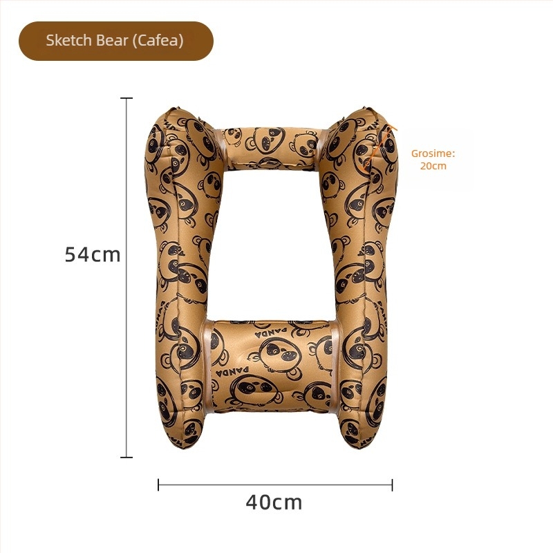 Pernă de cap auto pentru copii - pernă pneumatică portabilă, material TPU, potrivită pentru toate anotimpurile, stil drăguț, potrivire universală