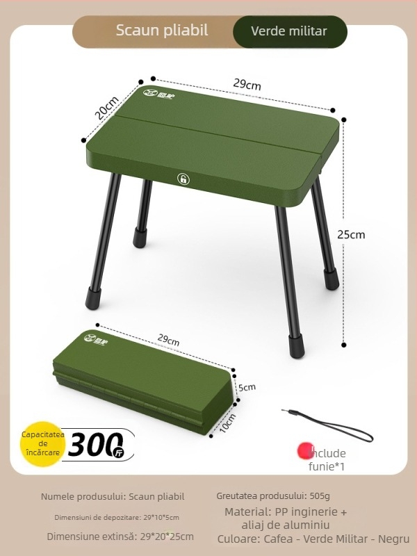 Taburet pliabil din plastic — marca Embarrassing donkey; categorie: mese și scaune pliabile