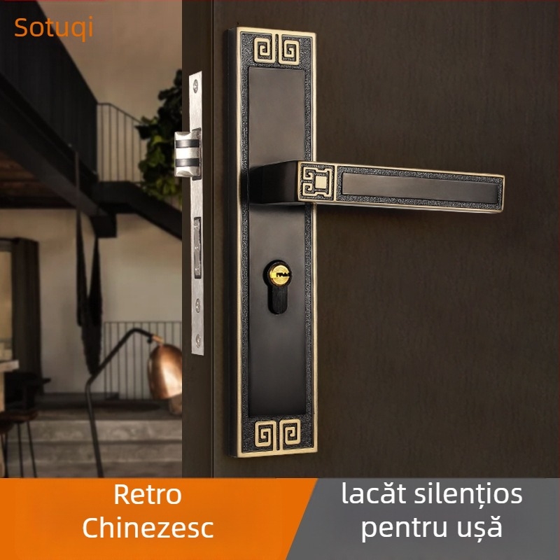 Mâner de încuietoare pentru uși interioare, universal, aliaj de zinc, model X9898, stil chinezesc nou