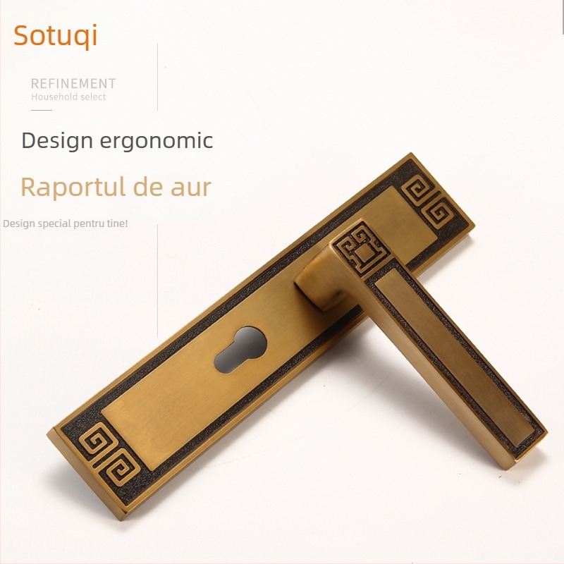 Mâner de încuietoare pentru uși interioare, universal, aliaj de zinc, model X9898, stil chinezesc nou