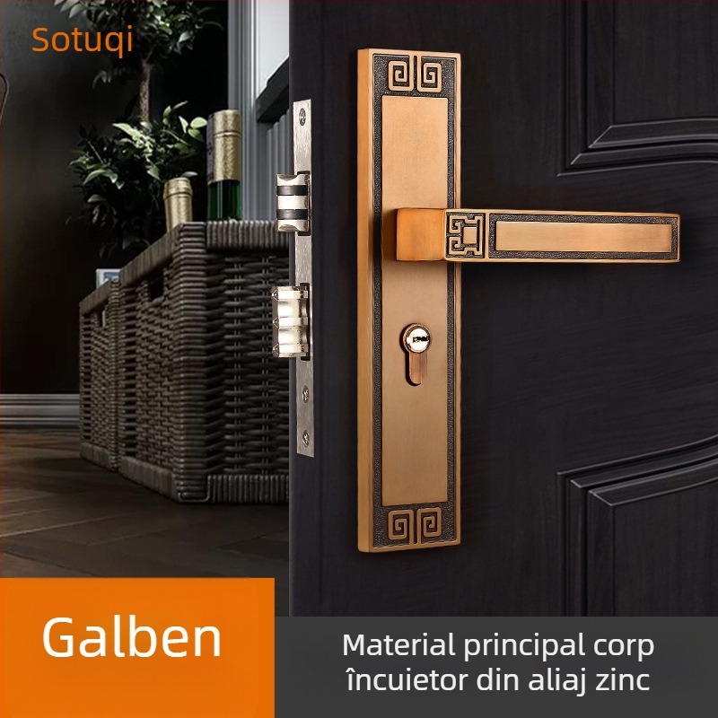 Mâner de încuietoare pentru uși interioare, universal, aliaj de zinc, model X9898, stil chinezesc nou