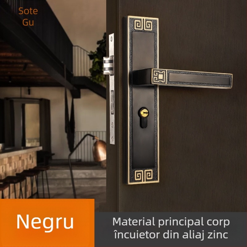 Mâner de încuietoare pentru uși interioare, universal, aliaj de zinc, model X9898, stil chinezesc nou