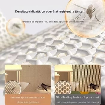 Plasă de țânțari pentru pat, stil mongol yurta, fără montaj, pliabilă, cu ușă dublă, din fibră de sticlă