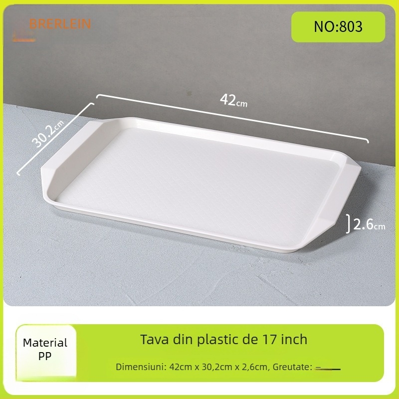 Tavă dreptunghiulară din melamină Belleren, model solid, logo imprimat, personalizare disponibilă