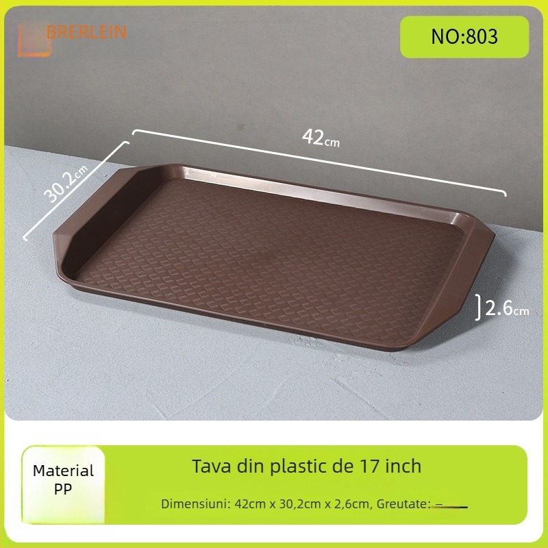 Tavă dreptunghiulară din melamină Belleren, model solid, logo imprimat, personalizare disponibilă