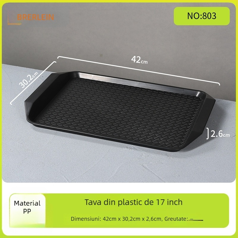 Tavă dreptunghiulară din melamină Belleren, model solid, logo imprimat, personalizare disponibilă