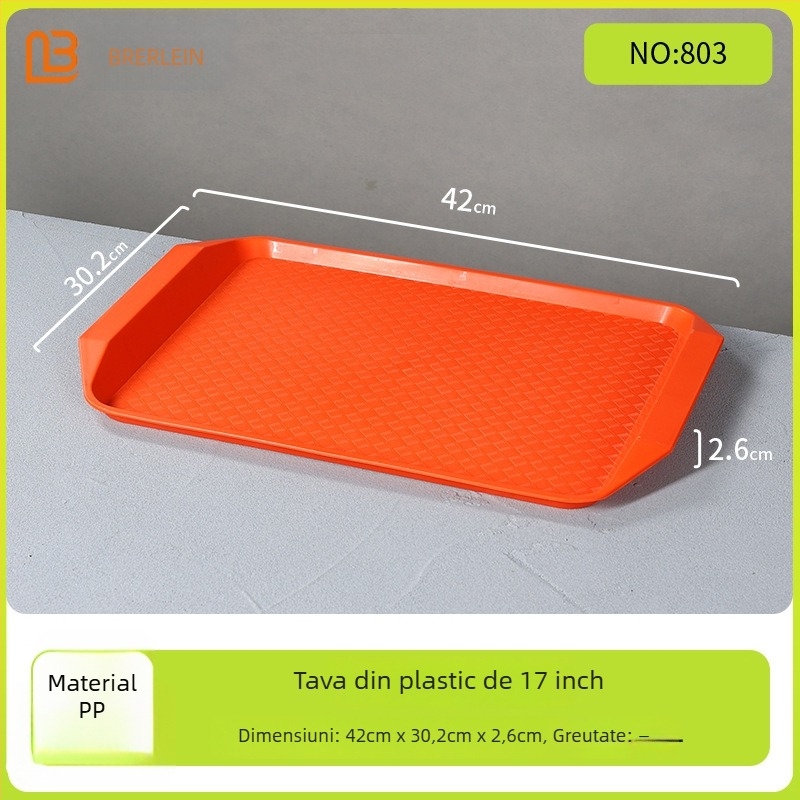 Tavă dreptunghiulară din melamină Belleren, model solid, logo imprimat, personalizare disponibilă