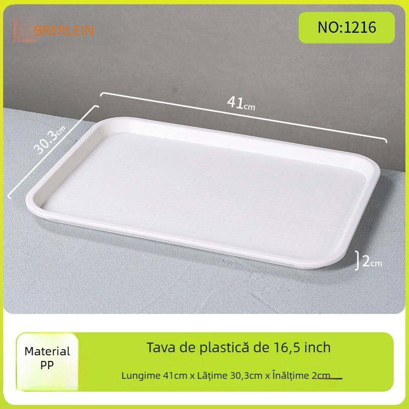 Tavă dreptunghiulară din melamină Belleren, model solid, logo imprimat, personalizare disponibilă