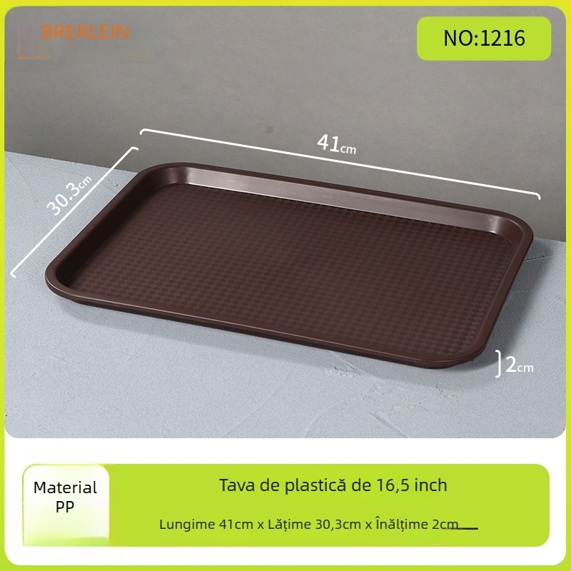 Tavă dreptunghiulară din melamină Belleren, model solid, logo imprimat, personalizare disponibilă