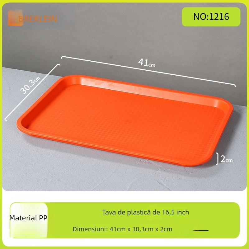 Tavă dreptunghiulară din melamină Belleren, model solid, logo imprimat, personalizare disponibilă