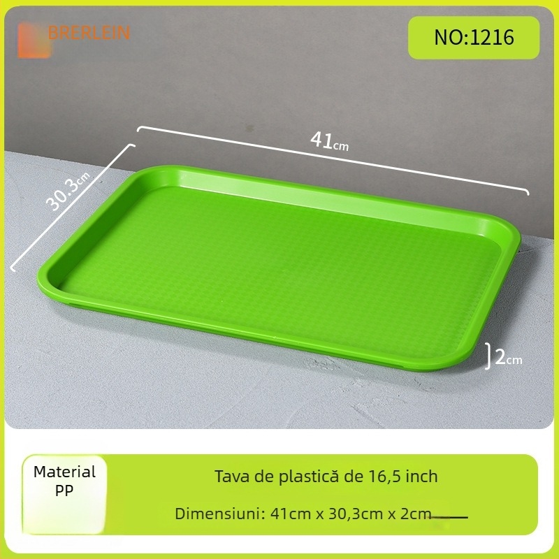 Tavă dreptunghiulară din melamină Belleren, model solid, logo imprimat, personalizare disponibilă