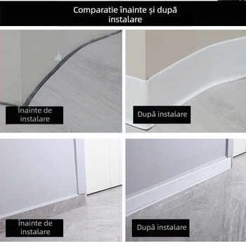 PVC plintă autoadezivă pentru perete și colțul scării, model L100, stil modern minimalist
