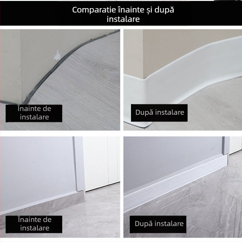 PVC plintă autoadezivă pentru perete și colțul scării, model L100, stil modern minimalist