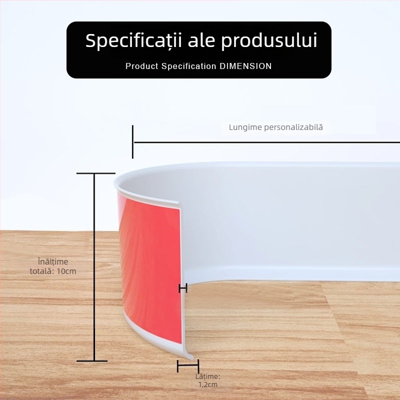 PVC plintă autoadezivă pentru perete și colțul scării, model L100, stil modern minimalist