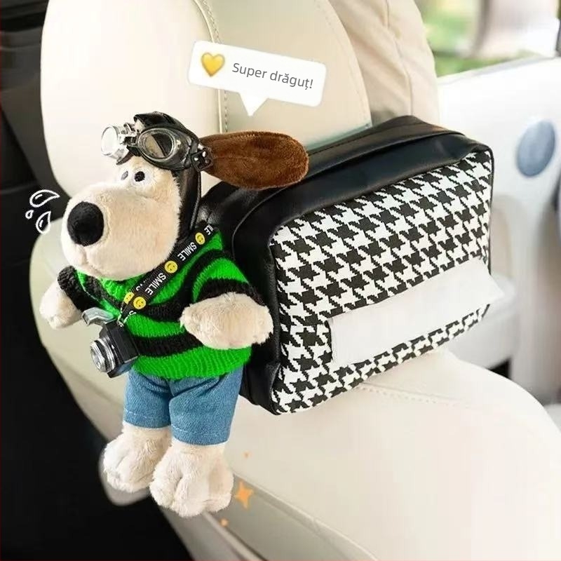 Cutie pentru șervețele auto — pluș, tip atârnat, fără personalizare, fără mărci private licențiate