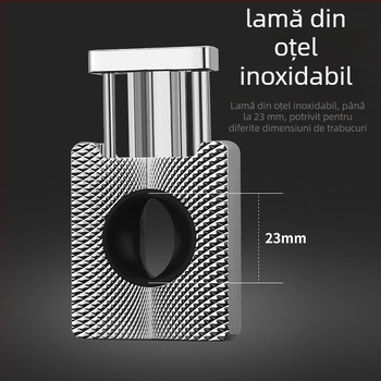 Honesty Tăietor de trabuc – Lamă în formă de V, oțel inoxidabil, placare electrolitică, realizat manual