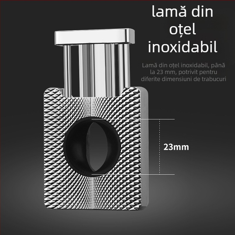 Honesty Tăietor de trabuc – Lamă în formă de V, oțel inoxidabil, placare electrolitică, realizat manual