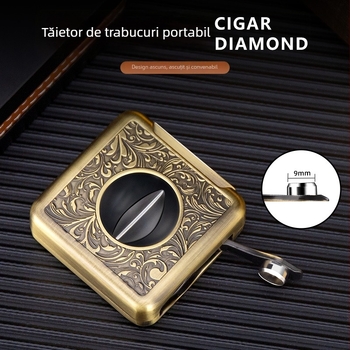 Hannicook Tăietor de cigare patru în unu, în formă V, aliaj de zinc + oțel inoxidabil, model Hc-j04