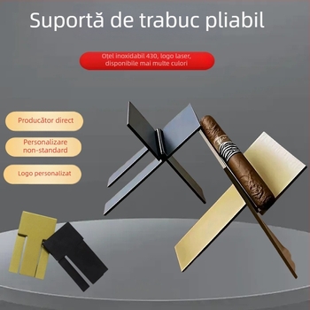 Suport rabatabil din oțel inoxidabil pentru trabucuri și pipe – suport de expunere; personalizare disponibilă